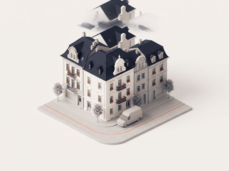 Illustration: Winterthurer Altstadtzeile mit Umzugswagen